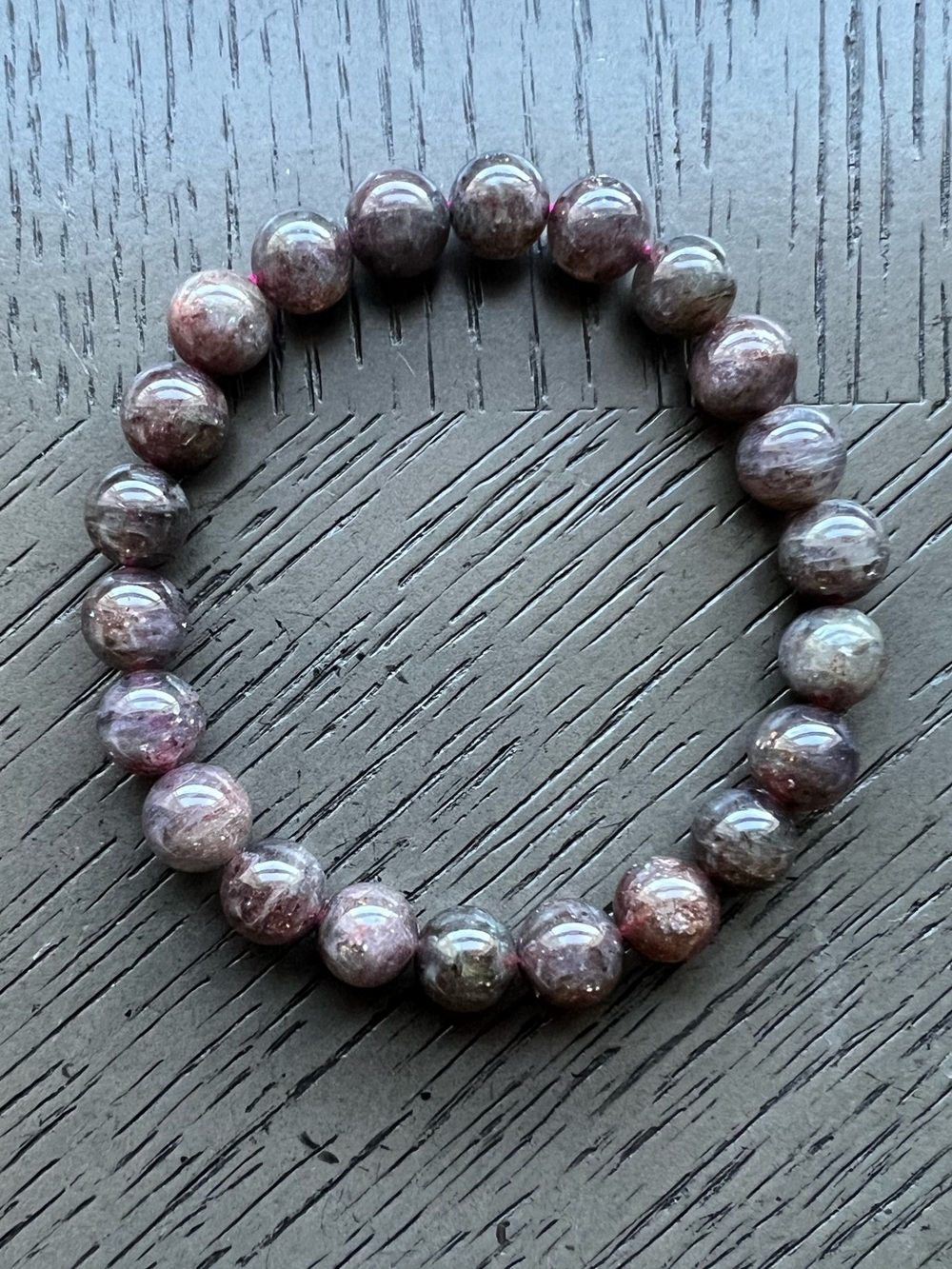 Iolite Sunstone bracelet 8mm SIZE 6.5’